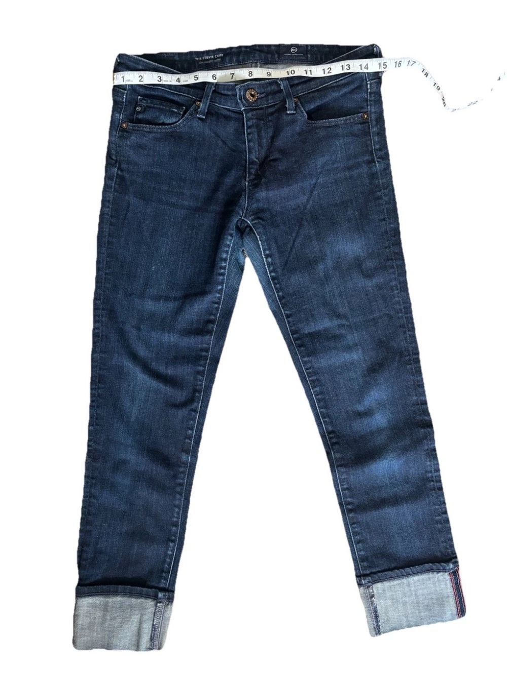 AG Denim Adriano Goldschmeid Size 26 “The Stevie Cuff” Cropped Jeans Like New - Picture 3 of 7